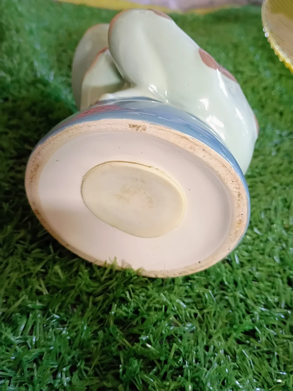 Ceramic Polka Dot Frog Bank - Light Green with Brown Spots